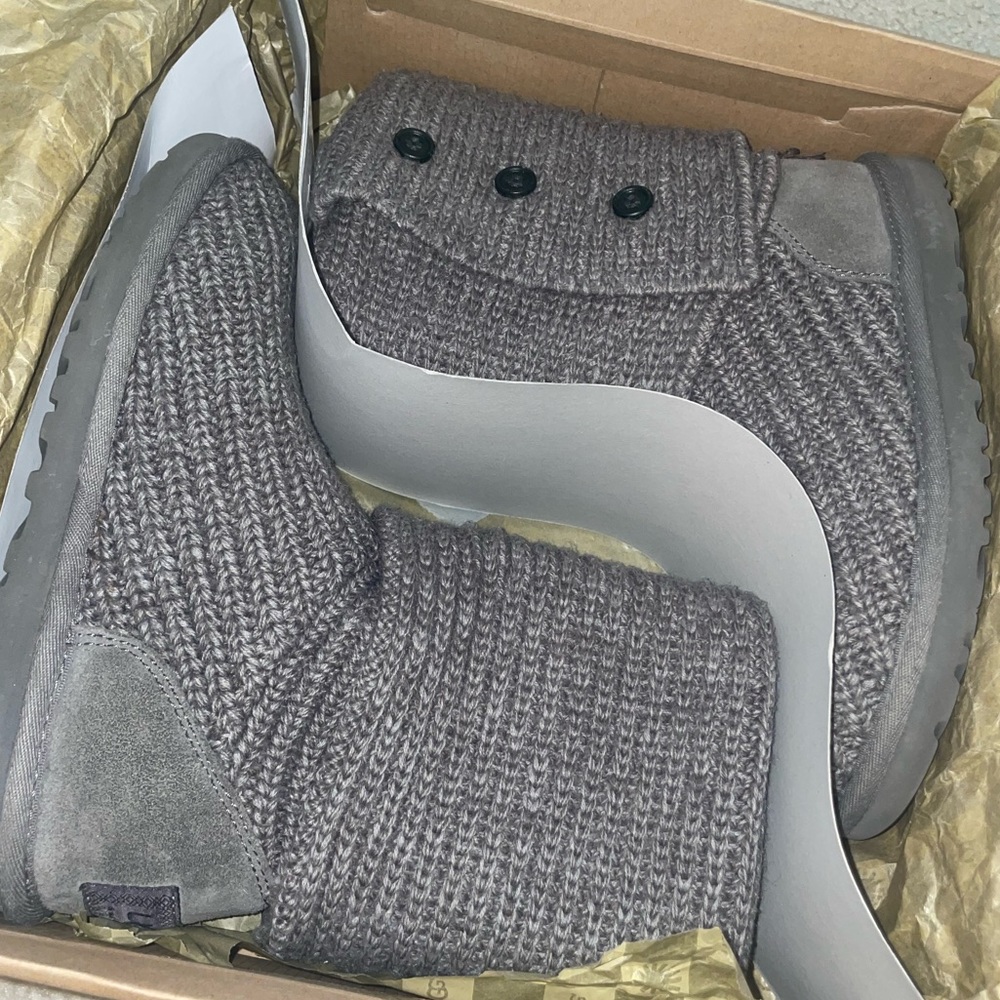 UGG Classic Cardy Knit Grey Boots